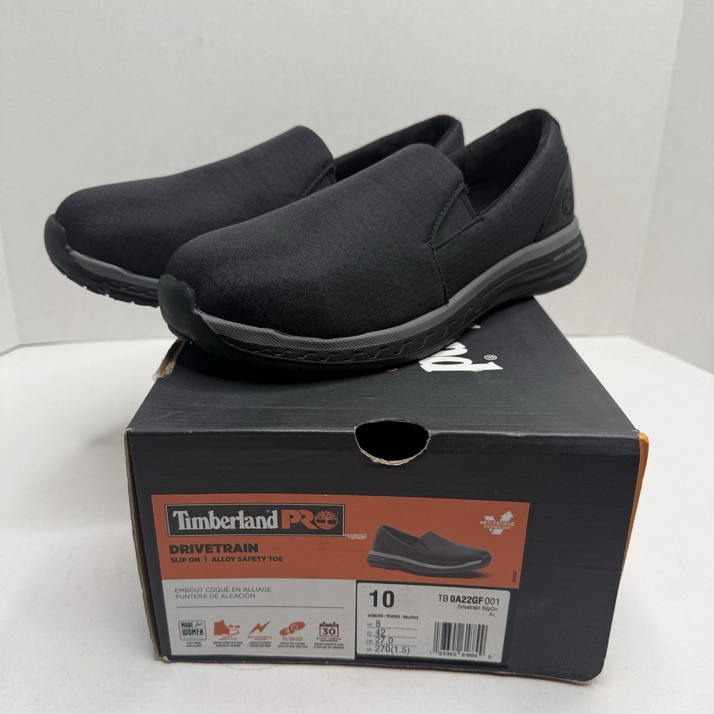 NEW Timberland PRO Drivetrain Slip-On Alloy Safety Toe Shoes Women’s 10 Black